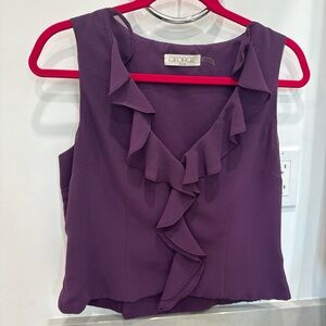 George Purple Ruffle Women's Top